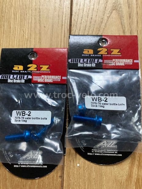 2 paires de vis porte bidon alu bleu - 1