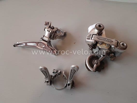 Dérailleur avant arrière, leviers de comandes Shimano 600.arabesque mini groupe  - 1