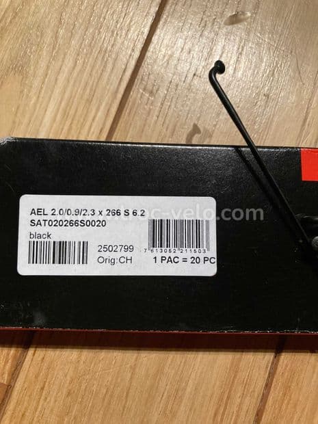 Rayon DT SWISS AEROLITE J BEND L.266mm - 2