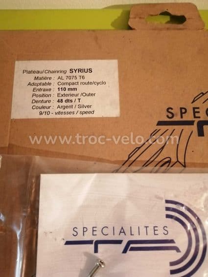 Plateau  "SPECIALITES TA SYRIUS 48d BCD 110 - 2