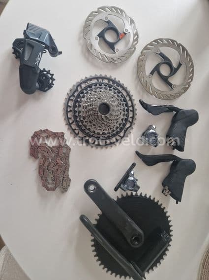 Groupe Wheeltop EDS TX 13v complet – SRAM Force carbone – Garbaruk 52D – 2500 km - 1