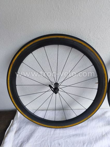 Paire de roues carbone Makadam Slim 38 (boyaux) 1080gr la paire freinage patin - 2