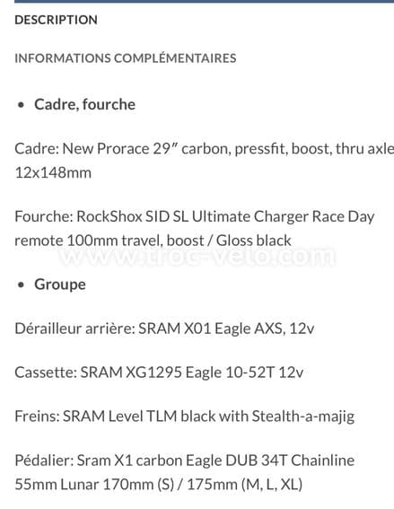 VTT Lapierre Prorace 9.9 - 14