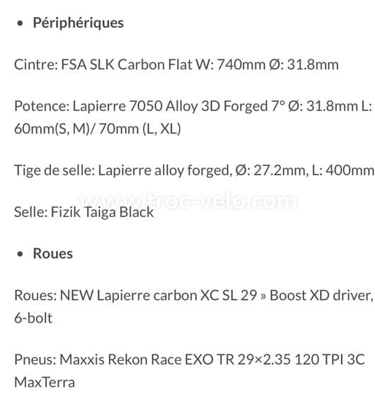 VTT Lapierre Prorace 9.9 - 15