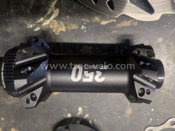 Moyeu arrière DT Swiss 350 + disque Shimano + rayons, vis et rondelles - 2