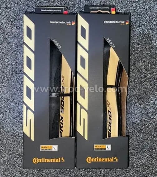 2 Pneus Route Continental GP 5000 700x25C Tubetype Souple Vectran Breaker BlackChili - Flancs Cream - 3