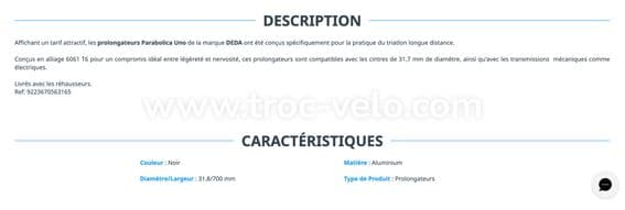 Prolongateurs Deda Parabolica Uno – Neufs sous emballage - 4