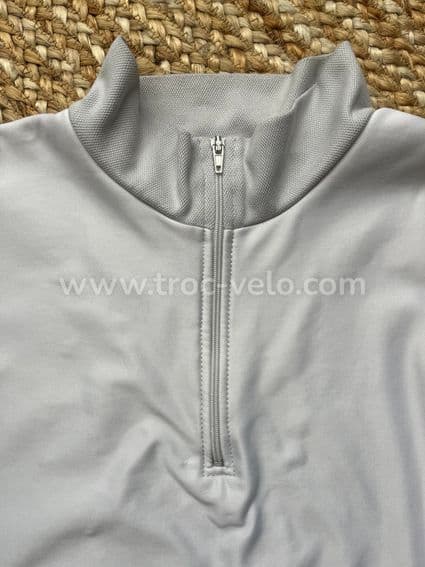 T-shirt maillot jersey manches longues windstopper anti coupe vent MYBIKE blanc nacré - 3