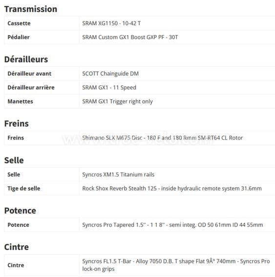 Vélo Scott Genius 710 Plus Carbon dérailleur upgradé SRAM GX - 10
