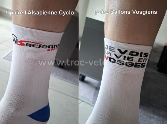 2 paires de chaussettes cyclosportives Alsave / Vosges taille unique neuves - 1