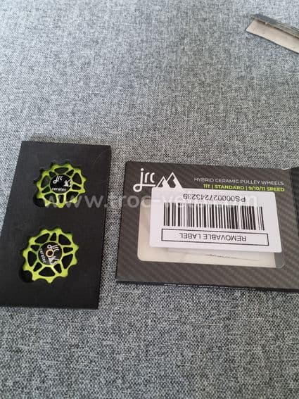 Jeu de galets de dérailleur céramique JCR Components vert acide - 1