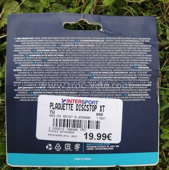 Plaquettes de freins pour vélo type BBB/BBS - 2