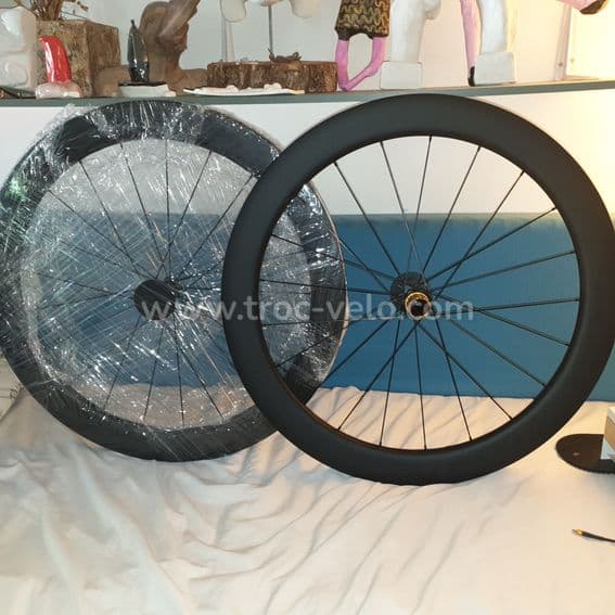 Paire roues carbones disc 50mm disques offerts - 1
