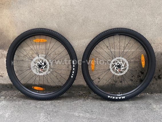 Roues Gravel / VTT 29” WTB KOM Team i27 + Maxxis Rekon Race 2.25 + disques Shimano 180 mm – Neuves - 1