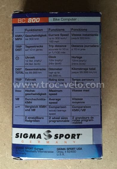Compteur Sigma BC 800 - 5