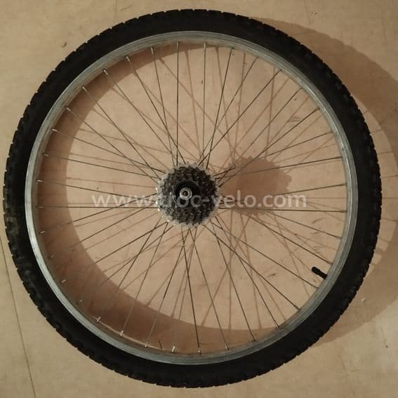Roue arrière vtt 26p vintage Rigida aluminium 559x20 + roue-libre Simplex 7v en Bé - 1
