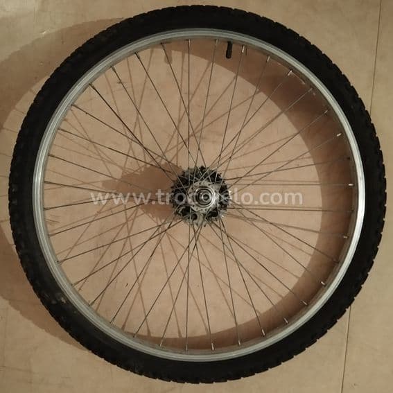 Roue arrière vtt 26p vintage Rigida aluminium 559x20 + roue-libre Simplex 7v en Bé - 3
