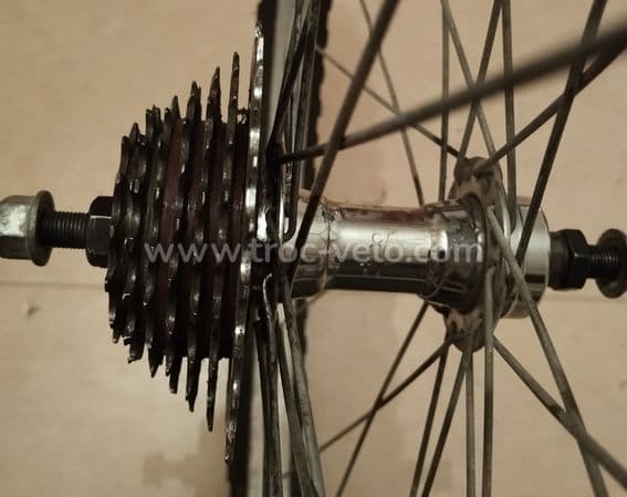 Roue arrière vtt 26p vintage Rigida aluminium 559x20 + roue-libre Simplex 7v en Bé - 4