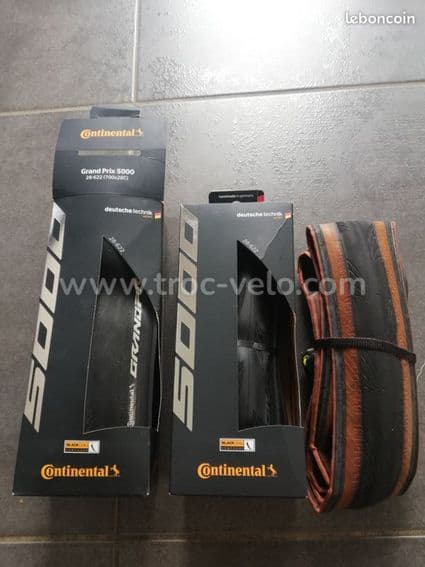 Lot PNEU continental GP5000 28 tubetype 1 neuf, 1 presque neuf, l'autre peut encore servir - 1