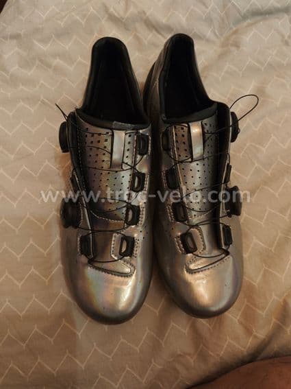 Chaussures vélo route Van Rysel RoadR900 gris iridescent T44 + cales Speedplay - comme neuves - 1