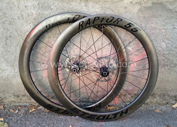 Paire de roues Stealth Raptor 55 carbone disc Shimano HG - 1