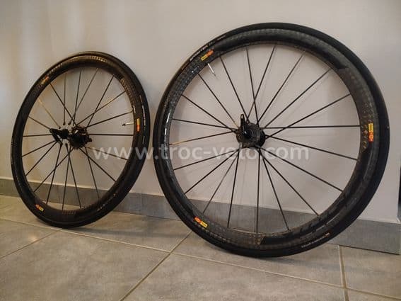 Paire Roues Mavic Ultimate Carbone Patins + Boyaux Conti + Cassette 11v + Housses - 1