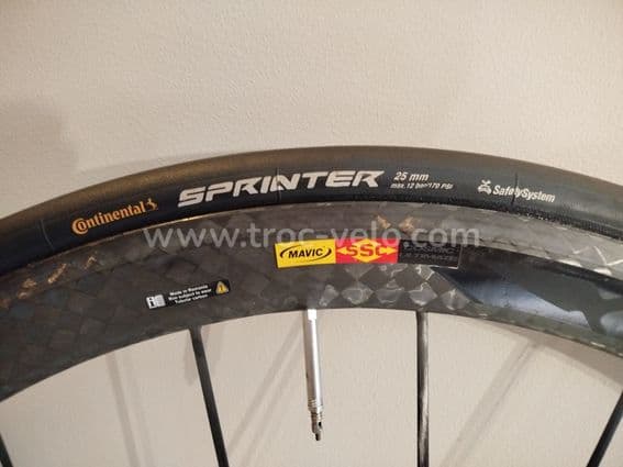 Paire Roues Mavic Ultimate Carbone Patins + Boyaux Conti + Cassette 11v + Housses - 5