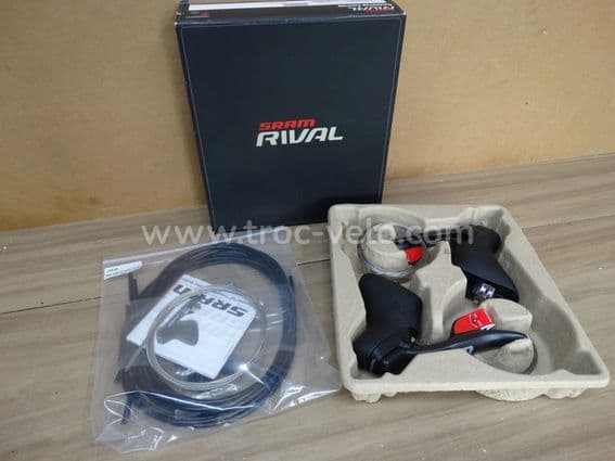 PAIRE DE MANETTES SRAM RIVAL CARBONE 10 x 2 vitesses - 1