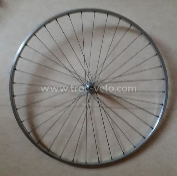 Roue avant 700 / 28" vintage en aluminium et moyeu Atom 80 en Bé - 1