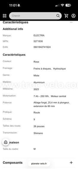 VTC électrique ELECTRA Townie Go! 5i EQ Step-Thru Rose - 8