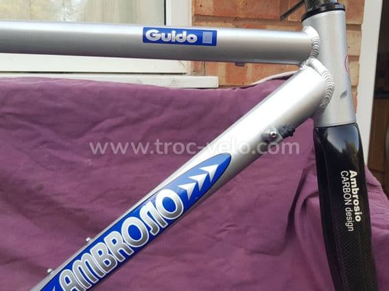 Cadre vélo de route Ambrosio Guido 7005 avec fourche carbone. Taille 50/52 cm. - 7